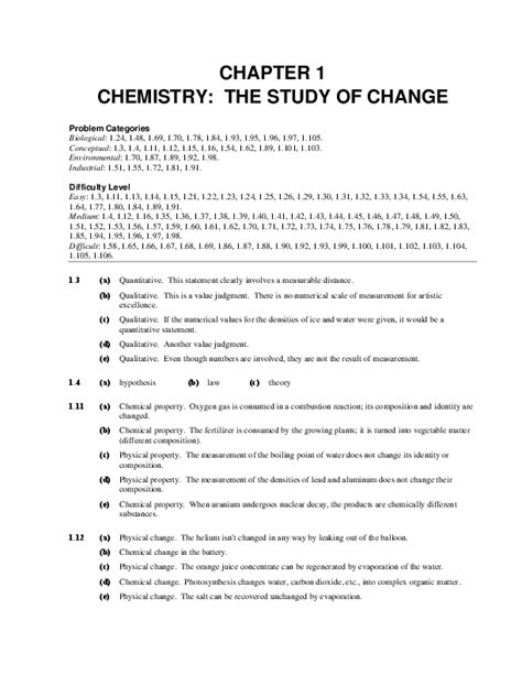 For example, here's how to convert 5 grams to. (PDF) CHAPTER 1 CHEMISTRY: THE STUDY OF CHANGE Problem ...