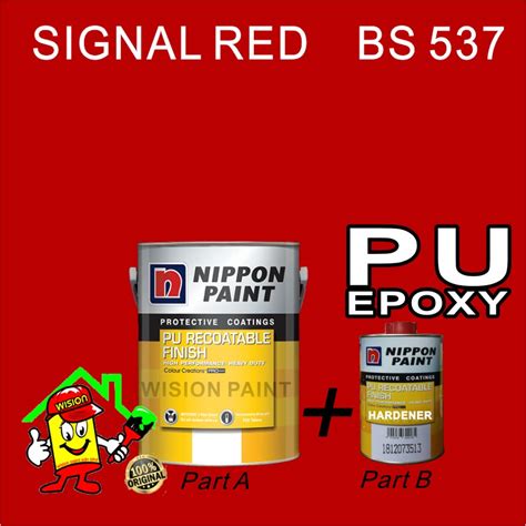 Signal Red Bs537 5l Pu Recoatable Finish Epoxy Paint High