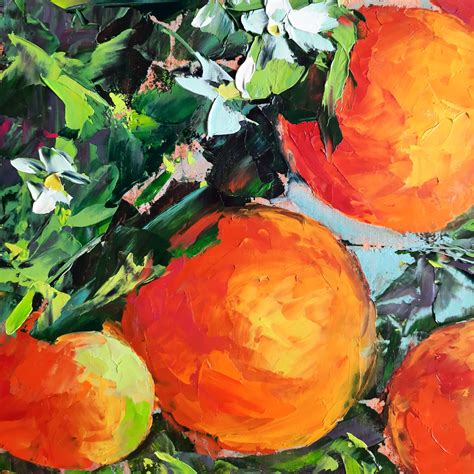 Orange Painting Original Art Fruit Wall Art Orange Tree Oil Etsy