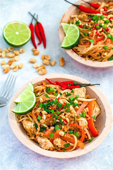 Add the garlic and chilli and fry for 30 seconds until fragrant. Easy Chicken Pad Thai Recipe | We are not Martha