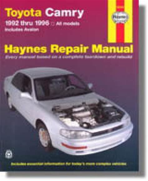 Haynes Toyota Camry Avalon 1992 1996 Auto Repair Manual