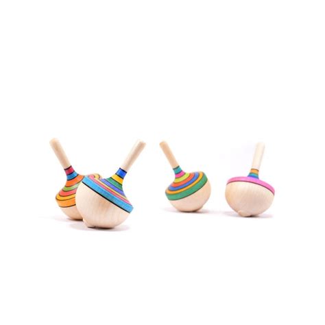 Mader Traditional Spinning Top Striped — Wooden Playroom