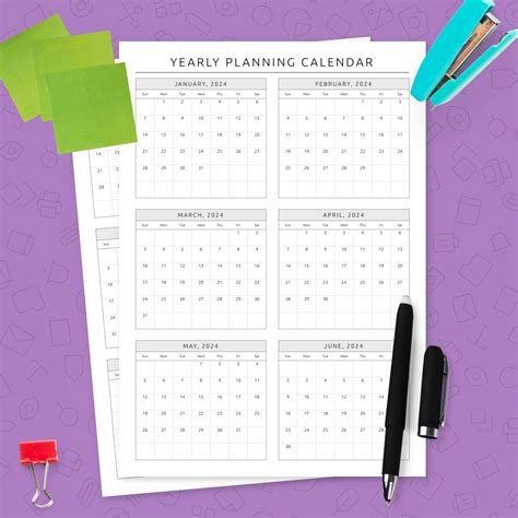 Yearly Planning Calendar Template Template Printable Pdf
