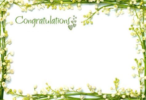 Congratulations Picture Frames With Green Floral Border Allpicts
