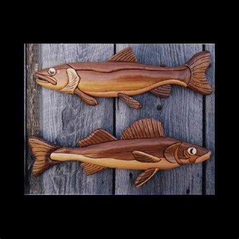 Ps Wood Walleye And Trout Intarsia Pattern Scroll Saw Patterns Free