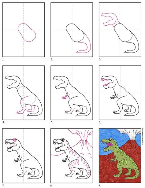 How To Draw A Dinosaur Easy Drawing Of Dinosaur The Best Porn Website