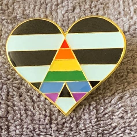 Gay Ally Flag Gay Pride Heart Shaped Enamel Pin Badge Etsy