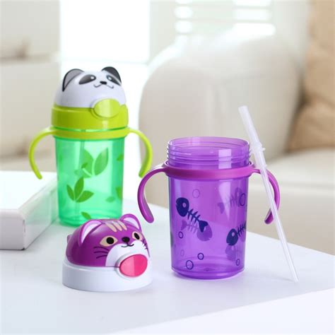 Baby Water Straw Bottles Training Cups For Children Learn Drinking With