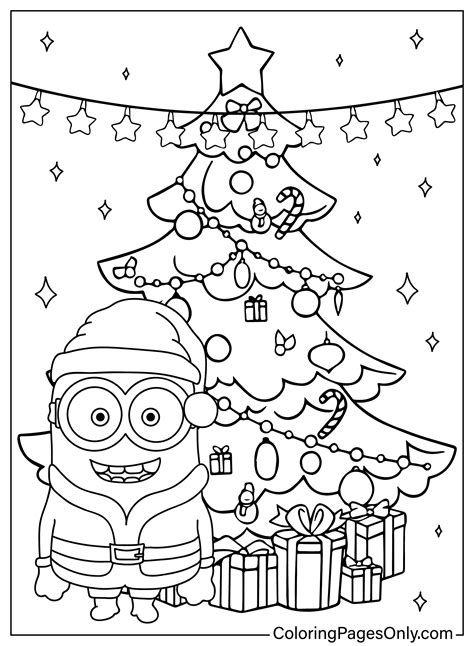 Christmas Minion Coloring Page Free Printable Coloring Pages