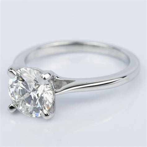 Setting includes 1/2 carat total diamond weight. Custom Cathedral Diamond Engagement Ring (1.64 ct.)
