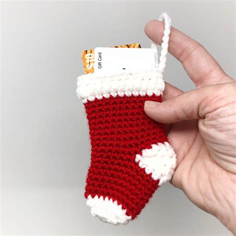 Mini Stocking Ornament Crochet Pattern Gift Card Holder Etsy