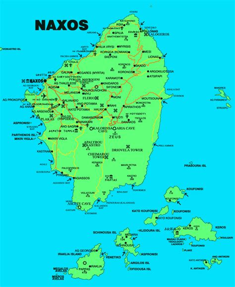Karta Naxos Grekland Naxos Map Greece Port Paros Choose Board Cyclades