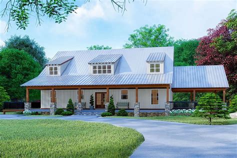 Beautiful Farmhouse Plan With Carport And Drive Under Garage 70625mk