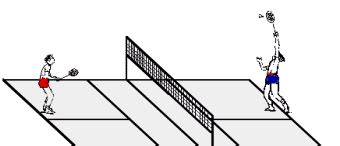 A clear shot in badminton is when a player hits the shuttle from the rear of the court to the rear of the opponent's court. Badminton - Clear / animierte Lehrbildreihe