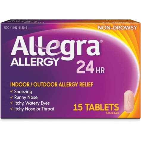 Allegra Adult 24hr Non Drowsy Antihistamine 15 Tablets Fast Acting