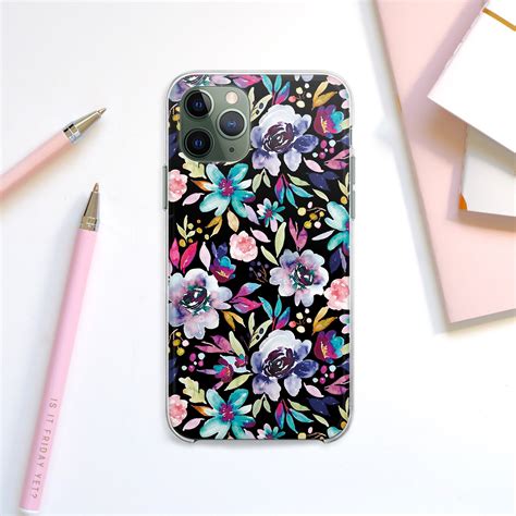 Floral Iphone 11 12 Pro Max Case Iphone Xr Case Iphone Xs Max Etsy