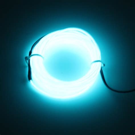 lerway light blue 5m tron neon flexible glowing electroluminescent wire el wire with transformer