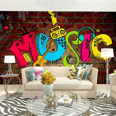 It is now easier than ever to impress your visitors with our stylish abstract murals ✨ check out one of our customer favorites: Unique Colorful Music Fashion Pattern Waterproof ...