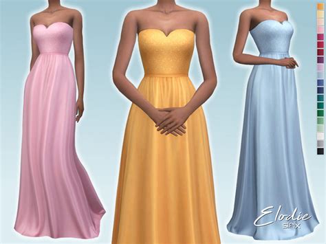 Best Sims Strapless Dress Cc All Free Fandomspot Anentertainment