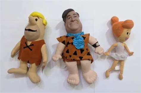 The Flintstones Fred And Wilma Flintstone Barney Rubble Plush Doll Toy