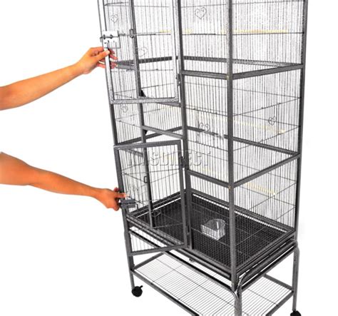 Foxhunter Large Metal Bird Cage Stand Aviary Parrot Budgie Canary