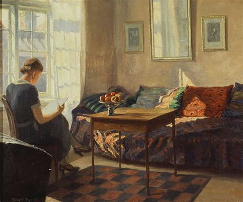 Eine Frau Liest Am Fenster Robert Panitzsch Als Kunstdruck Oder Gemälde