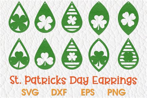 St Patricks Day Earrings Svg Shamrock Earrings Clover Svg 446880