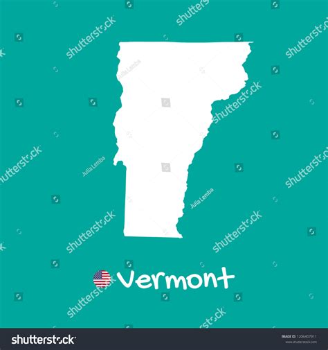 Vector Detailed Map Vermont Isolated On Stock Vector Royalty Free