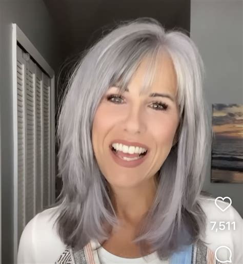 Grey Hair With Bangs Grey Hair Over Grey Curly Hair Gray Hair