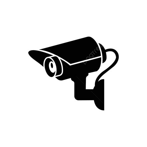 Illustration Of A Cctv Camera Icon In Black Isolated On A White