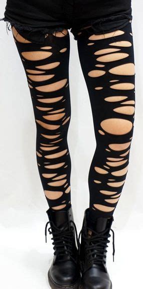 Inspiration For Diy Burnout Tights Ripped Leggings Ripped Tights Punk Outfits