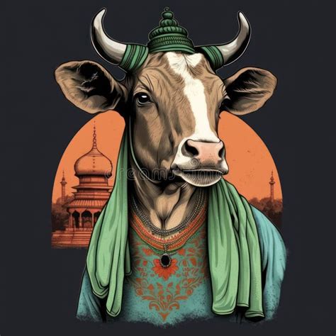 Gangster Cow T Shirt Design Perfect For Urban Fashion Stock
