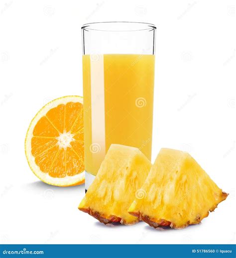 Pineapple Orange Juice Stock Photo Image Of White Healthy 51786560