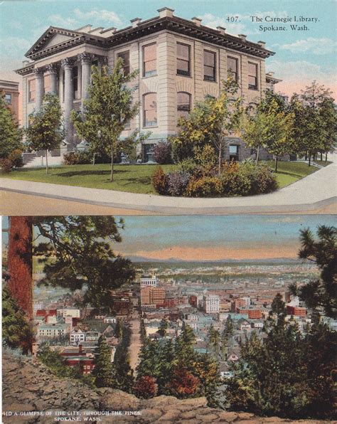 Old Spokane Washington Postcard Packet Of 8 By J L Robinson Etsy