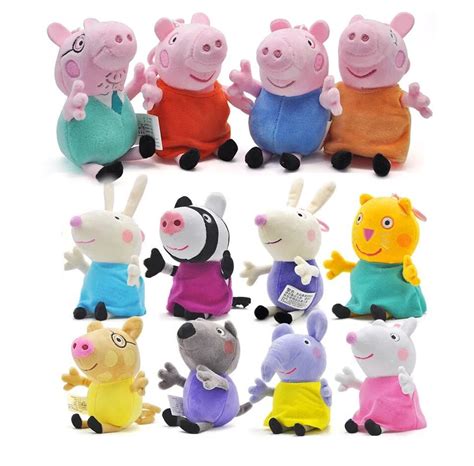 12pcslot Genuine Peppa Pig Plush Dolls Peppa Geroge Suzy Candy Friends