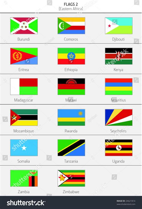 Flags Eastern Africa Countries 1 Stock Vector Royalty Free 24621814