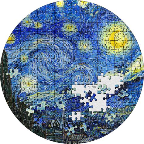 Made in england and it contains shaped pieces. Palau - 2019 - 20 Dollars - Starry Night Van Gogh ...