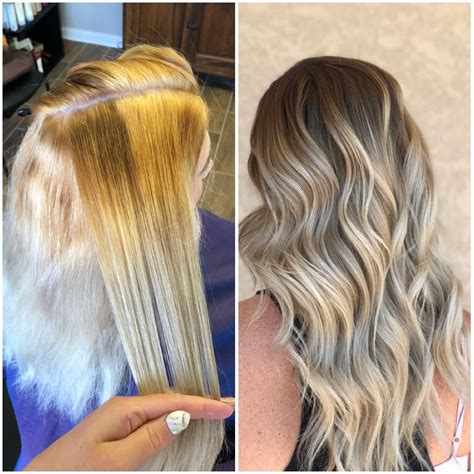 Ash Blonde Color Correction Before And After Transformation Aveda