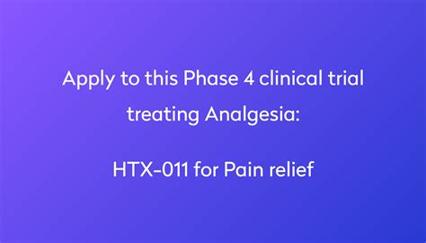 Htx 011 For Pain Relief Clinical Trial 2023 Power