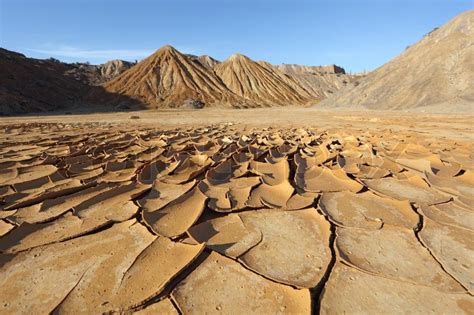 Cracked Soil In The Desert Stock Image Colourbox