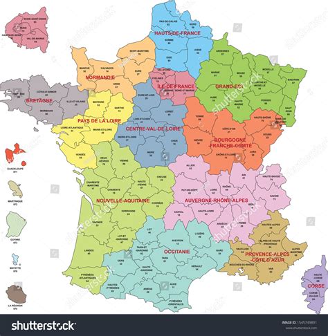 France Department Map Vector 2 093 Images Photos Et Images