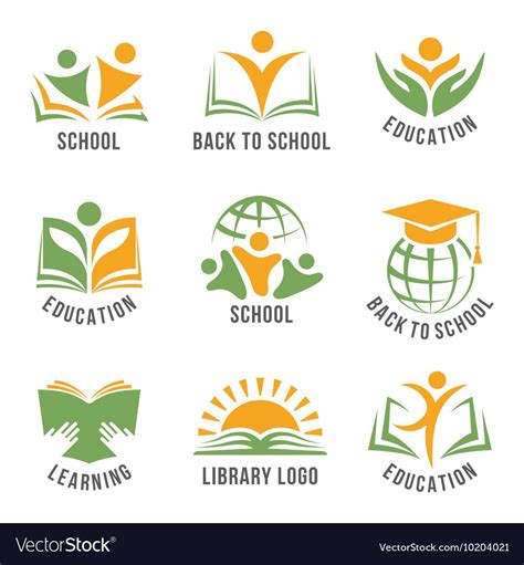 Set Of Colorful School Logos Royalty Free Vector Image Vektor Gratis