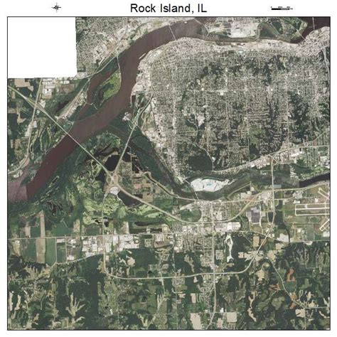 Aerial Photography Map Of Rock Island Il Illinois