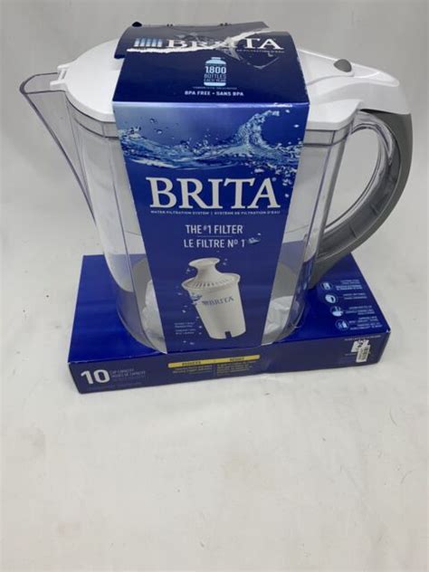 Brita Large Cup Grand Water Pitcher With Filter Bpa Free White Ebay