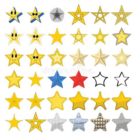 Sistema Del Vector De Emoticons De La Estrella Coleccin De Estrellas