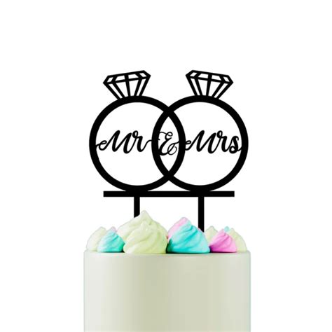 Mr And Mrs Cake Topper With Ring