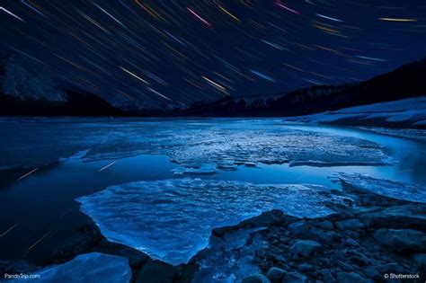 Frozen Lake At Night