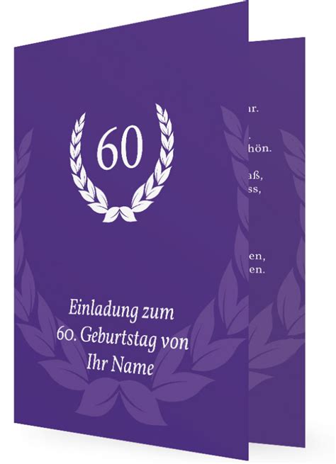 Um alle einzuladen, erstellen sie ihre personalisierte erwachsener einladungskarten geburtstag. Vorlage für Einladung zum 60 Geburtstag ...