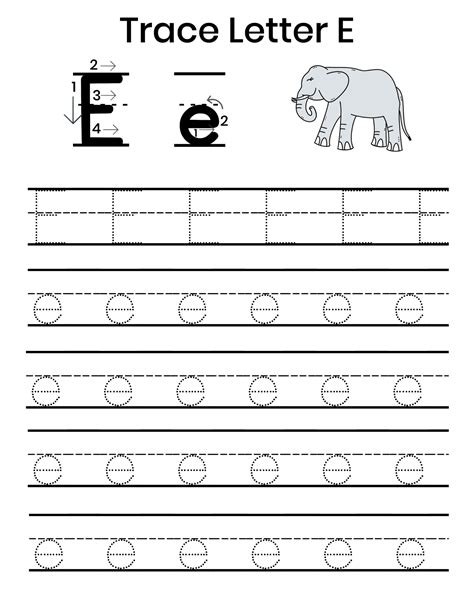 Letter E Worksheets For Kindergarten Free Printables Healthy And