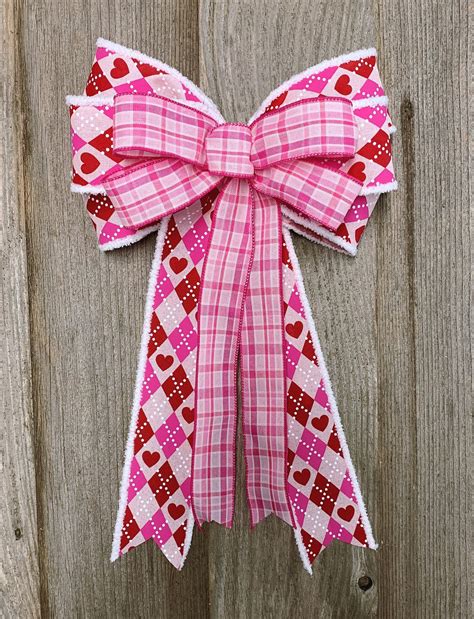 Premade Bows For Wreaths Valentines Day Bow Valentines Bow Etsy